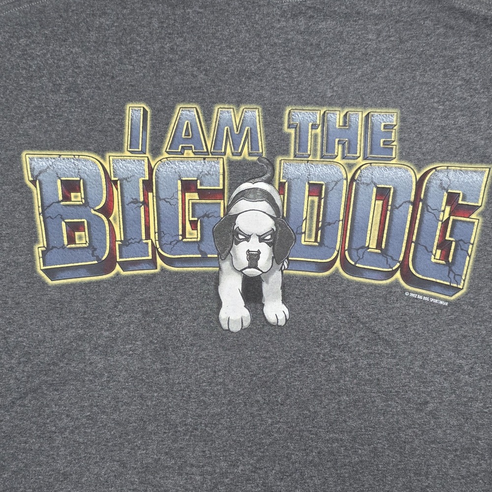 Vtg Big Dogs Santa Barbara Shirt Men XL Tee I Am The Big Dog Y2K  2002 Gray NWOT